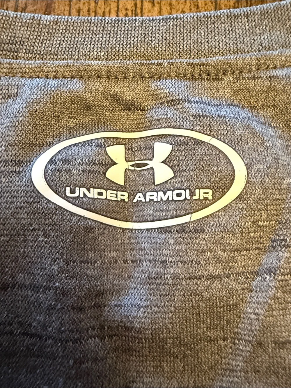 Under Armour Gray Tee with Blue Logo